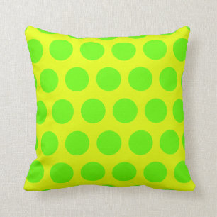Lemon and Lime Green Polka Dots Kissen
