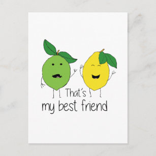 Lemon and Limon Best Friends BESTE FREUNDIN Postkarte