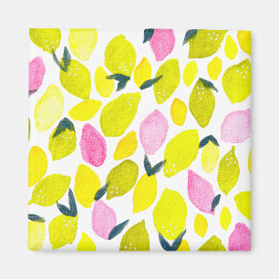 Lemon-Aquarellmuster Magnet