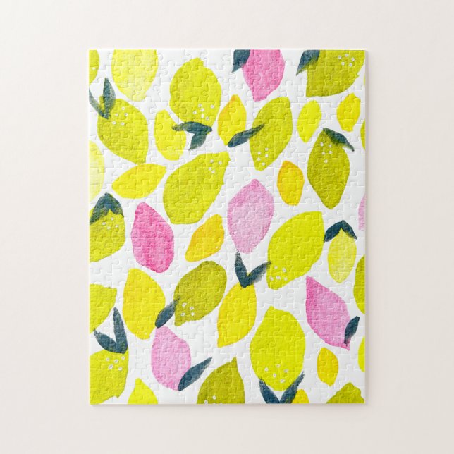 Lemon-Aquarellmuster Puzzle (Vertikal)