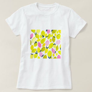 Lemon-Aquarellmuster T-Shirt