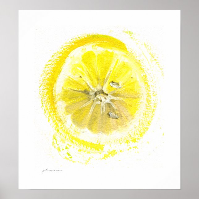 Lemon Aquarellposter Poster (Vorne)