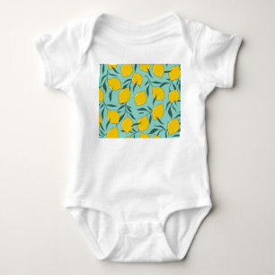 Lemon Art Fashion Abstrakt Nahtlos Baby Strampler