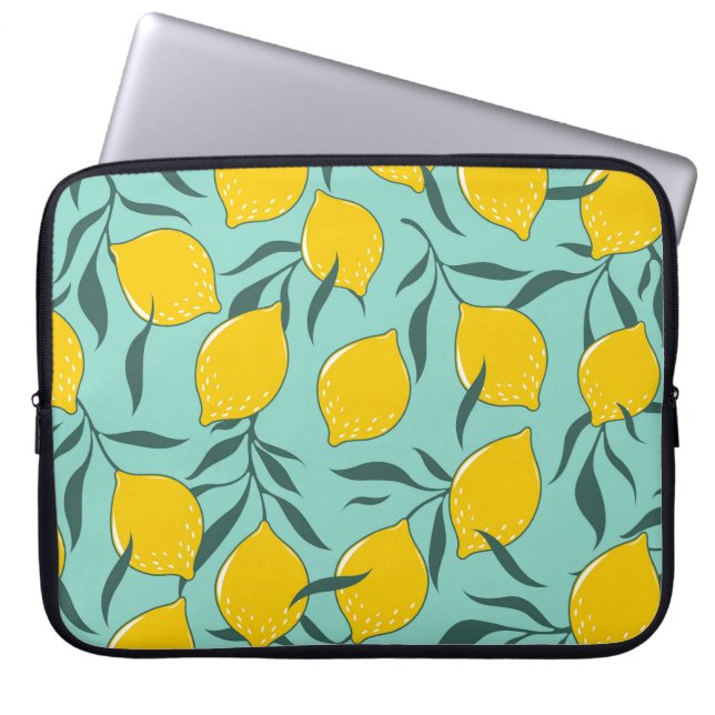 Lemon Art Fashion Abstrakt Nahtlos Laptopschutzhülle (Vorderseite)