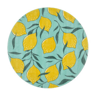 Lemon Art Fashion Abstrakt Nahtlos Schneidebrett