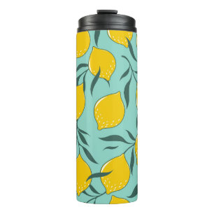 Lemon Art Fashion Abstrakt Nahtlos Thermosbecher
