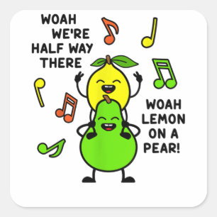 Lemon auf einem braunen Feinschmecker Lyric meme Quadratischer Aufkleber