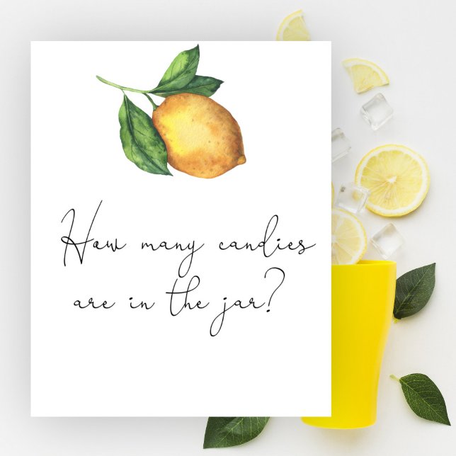 Lemon Baby Dusche Rate wie viele Bonbons Poster (Von Creator hochgeladen)