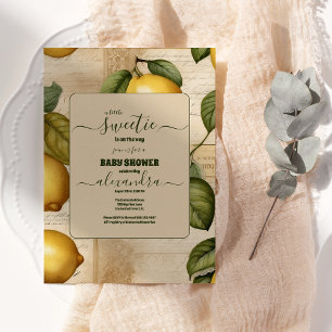 Lemon Baby Dusche Sommer Wasserfarbenzitrus Einladung