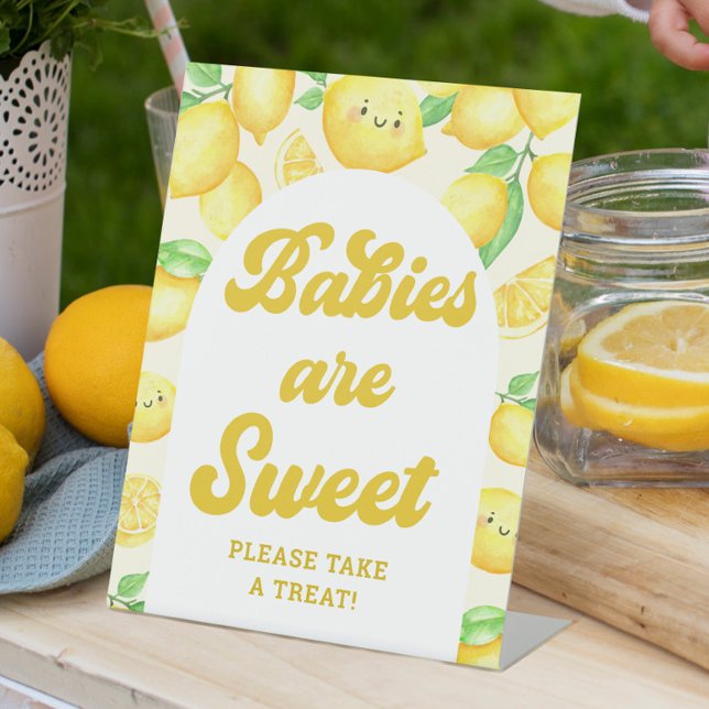 Lemon Baby Shower Babys sind süße Gefälligkeit Sockelschild (Von Creator hochgeladen)