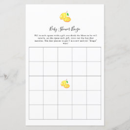 Lemon Baby Shower Bingo Spiel Elegante Script Chic