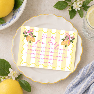 Lemon Baby Shower Books for Baby Enclosure Card Begleitkarte