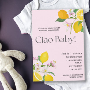 Lemon Baby Shower, Ciao Baby, italienisches Thema Einladung