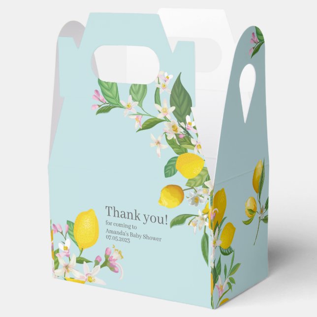 Lemon Baby Shower, Ciao Baby, italienisches Thema Geschenkschachtel (Geöffnet)