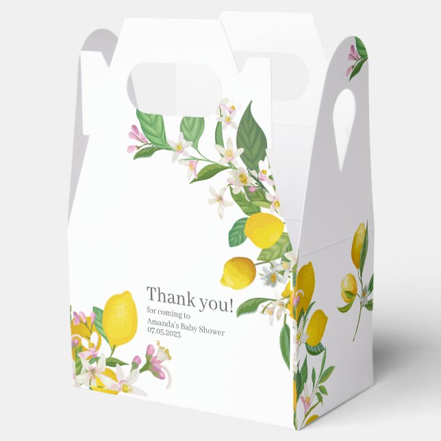 Lemon Baby Shower, Ciao Baby, italienisches Thema Geschenkschachtel (Geöffnet)