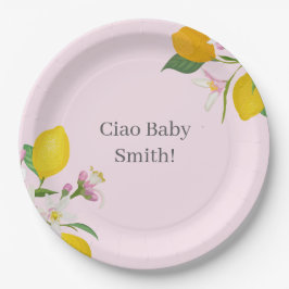 Lemon Baby Shower, Ciao Baby, italienisches Thema Pappteller