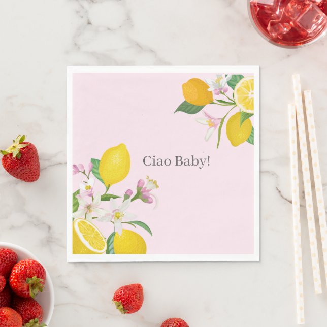 Lemon Baby Shower, Ciao Baby, italienisches Thema Serviette (Beispiel)