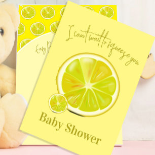 Lemon Baby Shower Citrus Yellow Moderne Einladung