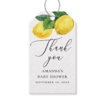 Lemon Baby Shower Danke. Elegant Citrus Script