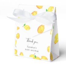 Lemon Baby Shower Elegant Danke Script Frame