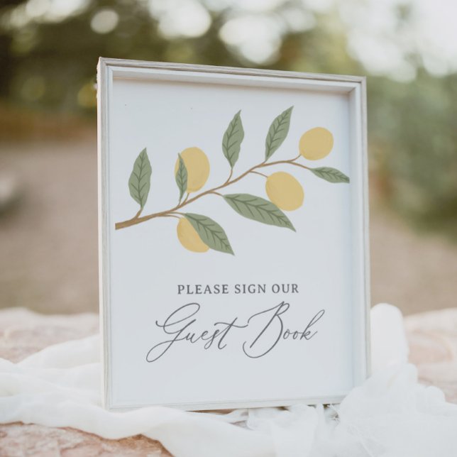 Lemon Baby Shower Guest Book Sign Poster (Von Creator hochgeladen)