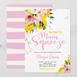 Lemon Baby Shower Mama's Haupt Squeeze Baby Dusche Einladung