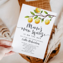 Lemon Baby Shower Mama's Haupt Squeeze Einladung