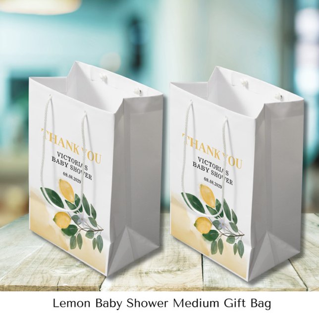 Lemon Baby Shower Mittlere Geschenktüte (Von Creator hochgeladen)