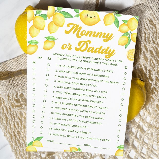 Lemon Baby Shower rät, wer Mama oder Daddy Game is (Von Creator hochgeladen)