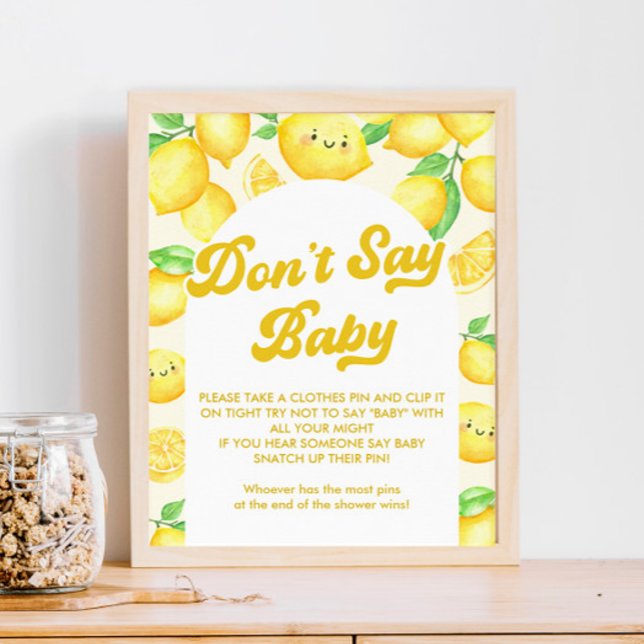 Lemon Baby Shower Say Baby Game nicht Poster (Von Creator hochgeladen)
