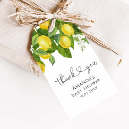 Lemon Baby Shower Vielen Dank Geschenkanhänger
