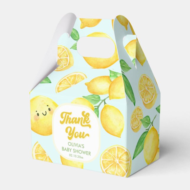 Lemon Baby Shower Vielen Dank Geschenkschachtel (Vorderseite)