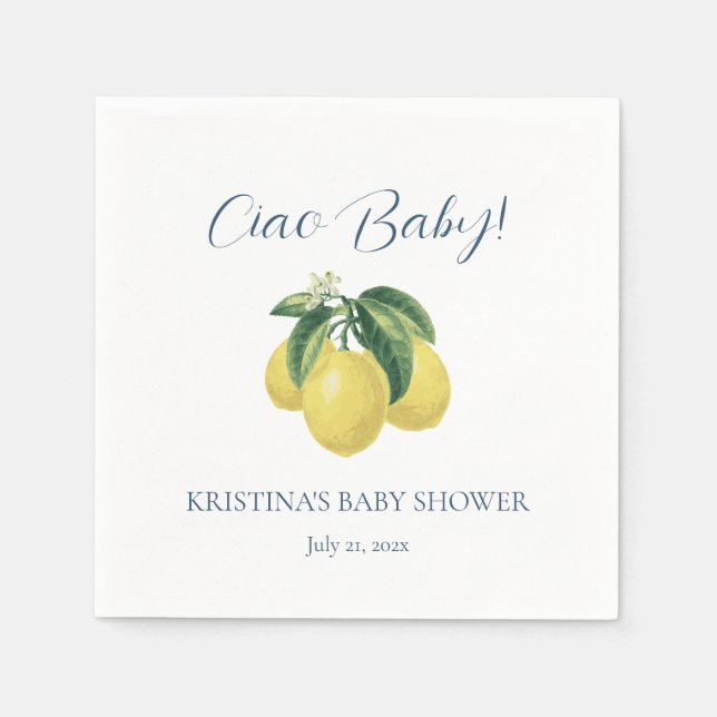 LEMON Baby Showpapier Napkin Serviette (Vorderseite)