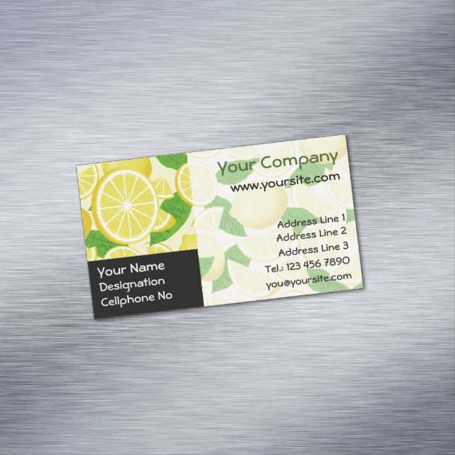 Lemon Background Business Card Magnet (Beispiel)