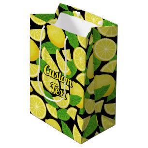 Lemon Background Mittlere Geschenktüte