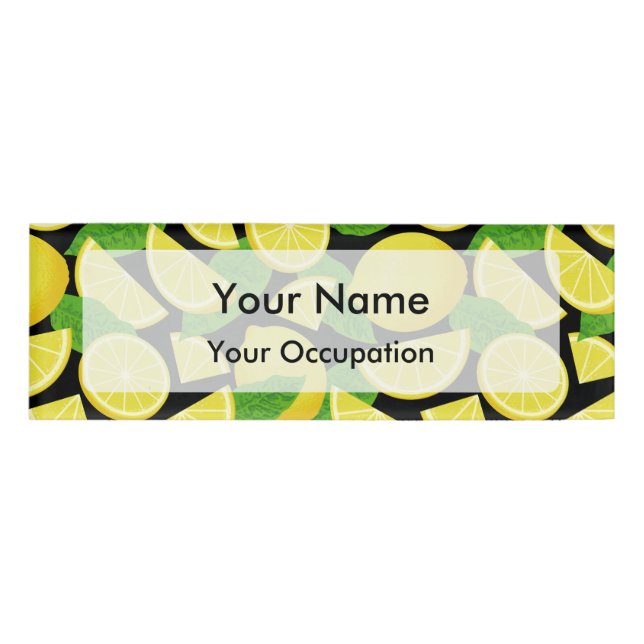 Lemon Background Namenschild (Vorderseite)