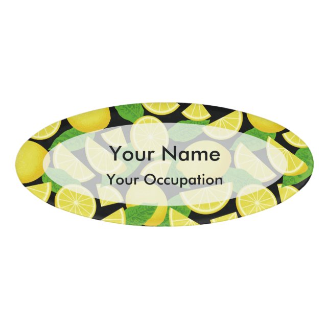Lemon Background Namenschild (Vorderseite)