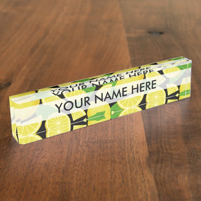 Lemon Background Namensplakette (Seite)