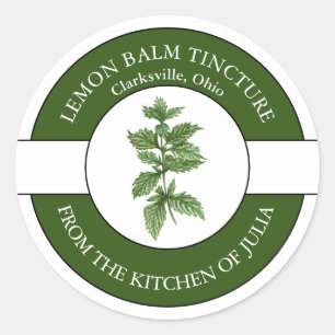 Lemon Balm Tinkture Label Runder Aufkleber
