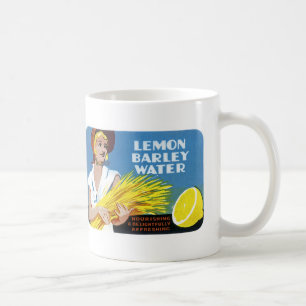 Lemon-Barley-Wasser-Etikett Tasse