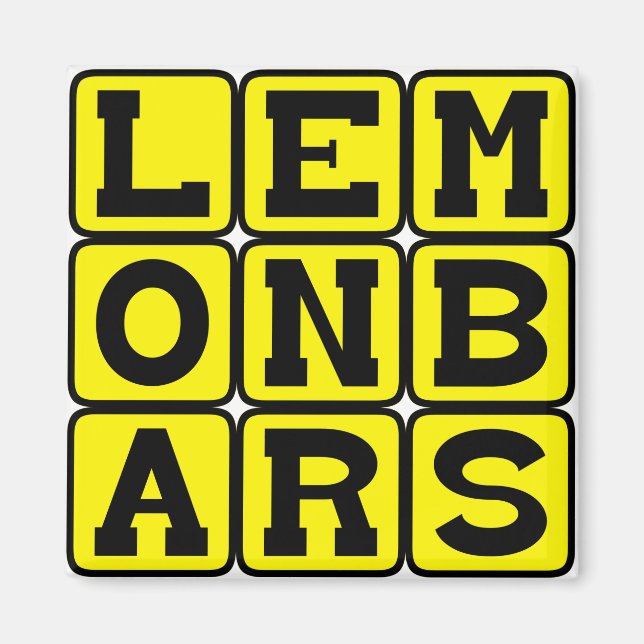 Lemon Bars, Art des Desserts Magnet (Vorne)