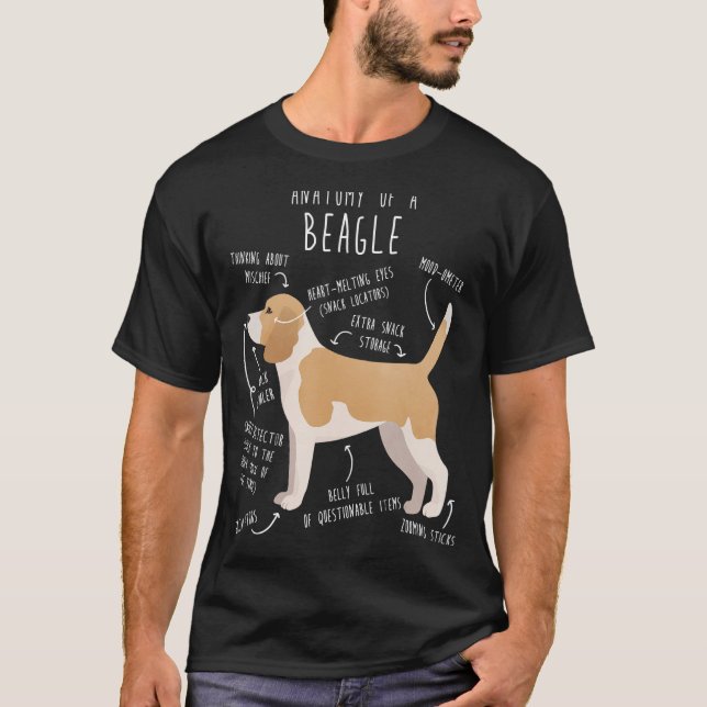 Lemon Beagle Hund Anatomie Niedlich Hunde Mama Hun T-Shirt (Vorderseite)