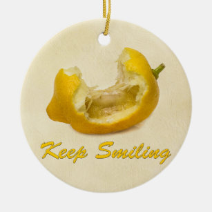 Lemon - Behalt Lächeln Keramikornament