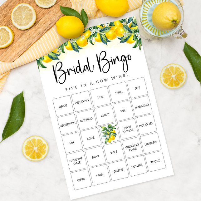 Lemon Bingo Game Brautparty Card (Von Creator hochgeladen)