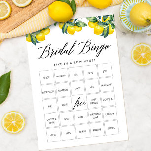 Lemon Bingo Game Card Brautparty Thema Einladung