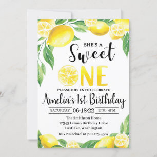 Lemon Birthday Einladung Einladung süß