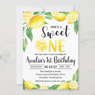 Lemon Birthday Einladung | Einladung süß