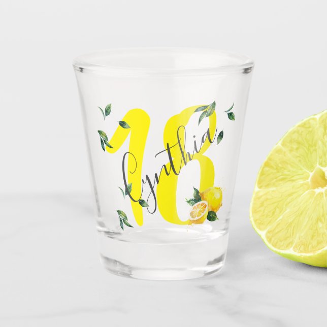 Lemon Birthday Gift | 18. | 21. | 40. | 50. Sh Schnapsglas (Vorderseite)