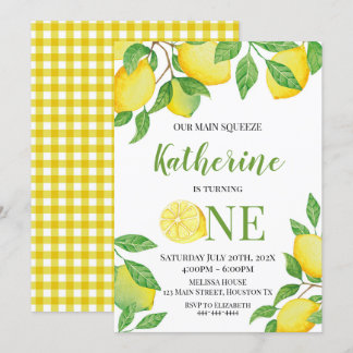 Lemon Birthday Invitation Personalized info Einladung