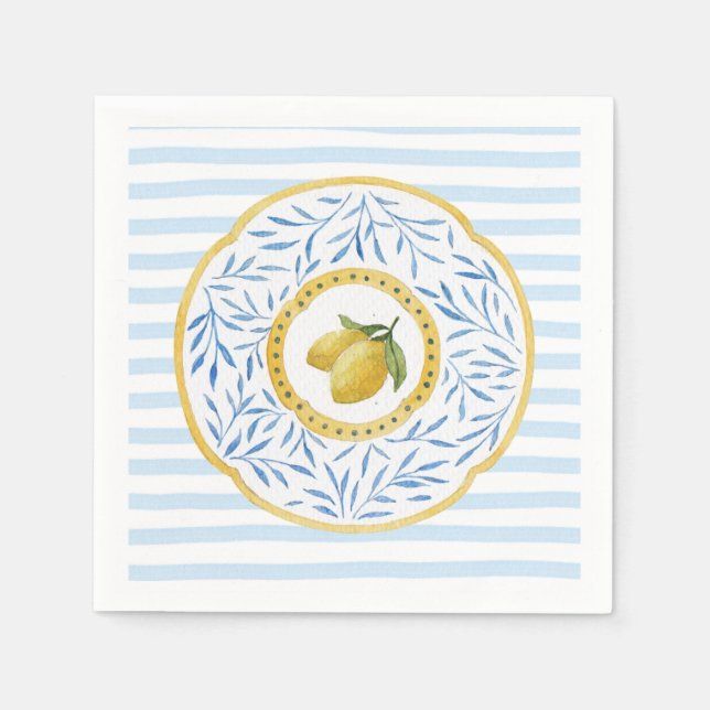Lemon Birthday Party Paper Napkins Serviette (Vorderseite)
